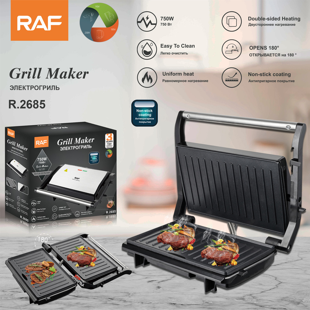 RAF máquina de panini para el hogar de estilo europeo transfronterizo, máquina de sambar, máquina de desayuno, máquina de salchicha de barbacoa, máquina de carne de hamburguesa