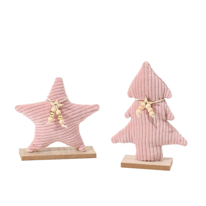 Nuevos productos transfronterizos creativos decoraciones de árbol de Navidad rosa blanco pentáculo decoraciones de escritorio de alce decoraciones de Navidad