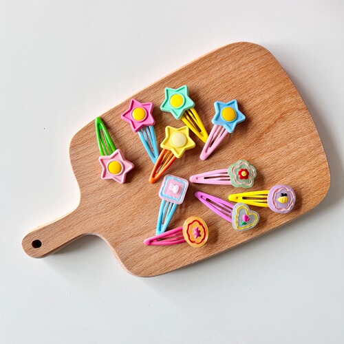 Korean style new water drop hair clip set cute love star BB clip girls side clip bangs clip accessories wholesale