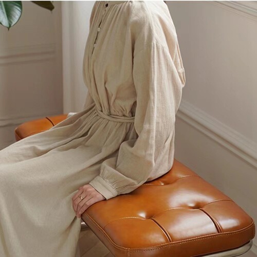 Stainless steel shoe-changing stool, household cloakroom low stool, simple retro bedside footstool, entry hall stool, long dining chair