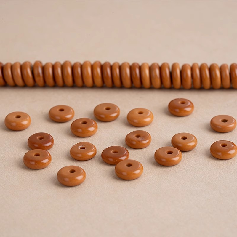 Natural Olive Core Spacer Beads, Hand-Made Bracelets, Rudraksha Spacers, Spacer Beads, DIY Jewelry Accessories