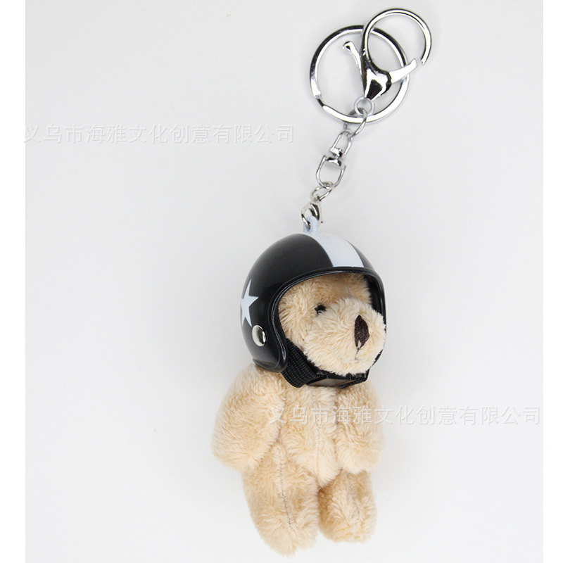 Estilo coreano 9cm pelo largo motocicleta oso muñeca extremidades móvil tire molino de viento motocicleta teléfono móvil colgante bolsa coche