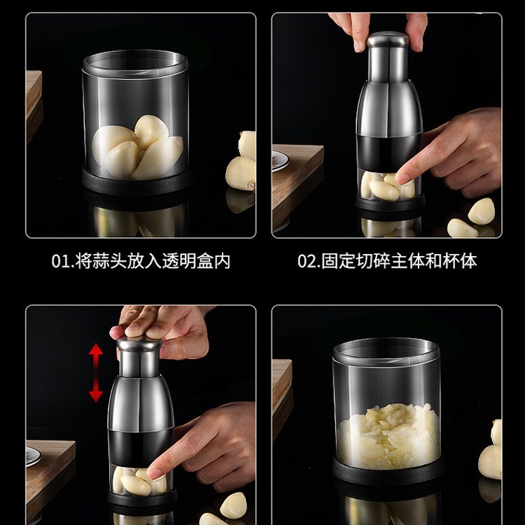 304 palo de acero inoxidable palo de palo de ajo casero barro de cocina herramienta de prensa de cocina multifuncional