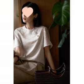 且听风吟-月华衫新中式提花斜襟盘扣宽松短袖上衣女26夏图片色