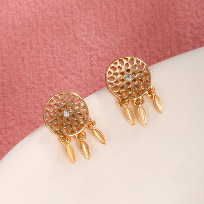 Pendientes de Aleación Xuping con Baño de Oro de 18k y Circonita Individual, Diseño Gráfico y Personalizado, Accesorios de Moda para Orejas, Venta al por Mayor