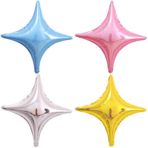 26-inch large four-pointed star aluminum film balloon birthday party supplies wedding room decoration 10-inch small star balloon
