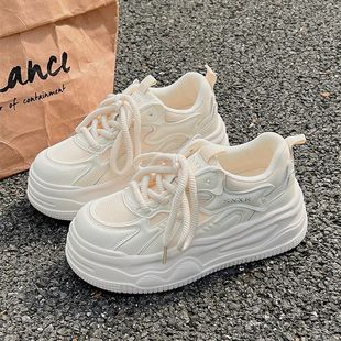 Thick-soled height-increasing student white shoes women's 2025 new summer breathable mesh panel shoes women's original sports casual shoes
