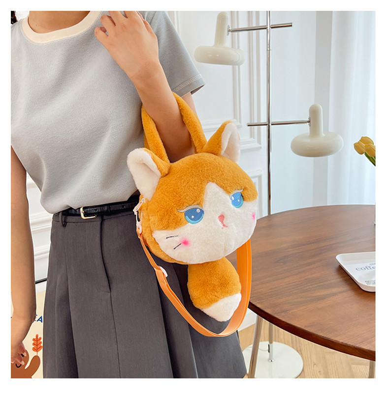 137g Weight Zipper Closure Type Single Shoulder Strap, Top Handle Strap Type Shoulder Bag Bags Type Casual Occasion Plush Material Animal, Cartoon Pattern Spring, Autumn&Winter Season Kid'S Gender Cute Style Round Shape Kid'S Plush Animal Cartoon Cute Round Zipper Shoulder Bag 32