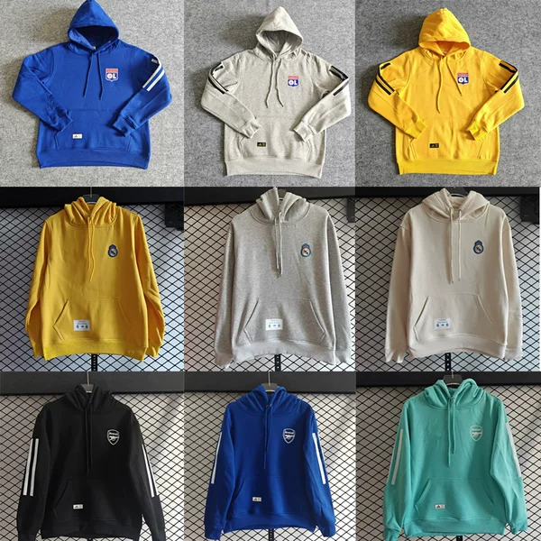 2526 Real Madrid Home Arsenal Player Simple Loose Casual Drop-Shoulder Hooded Sweatshirt with Fleece Lining and Thickened Hoodie