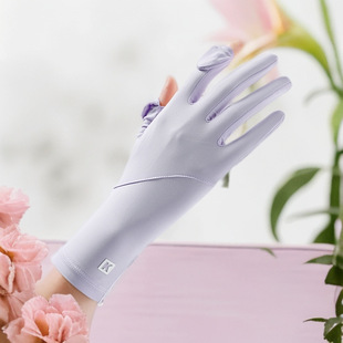 Sun Protection Gloves for Women in Summer, Thin Ice Silk, Breathable, Non-Slip, Anti-Uv, Fingerless, Touch Screen, Driving and Cycling Outdoors