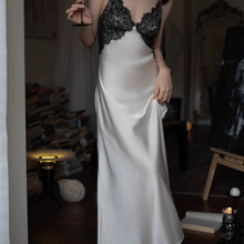 露背感紫色性感蕾丝吊带睡裙2025年新款连衣裙家居服可外穿