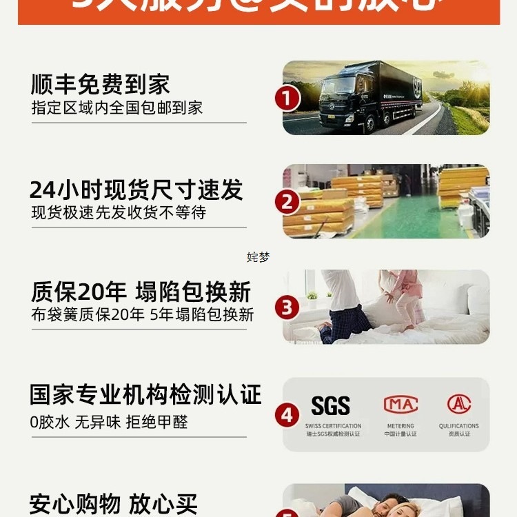 席梦思床垫软硬两用20cm厚1.8米1.5m家用宿舍经济型独立弹簧床垫|undefined