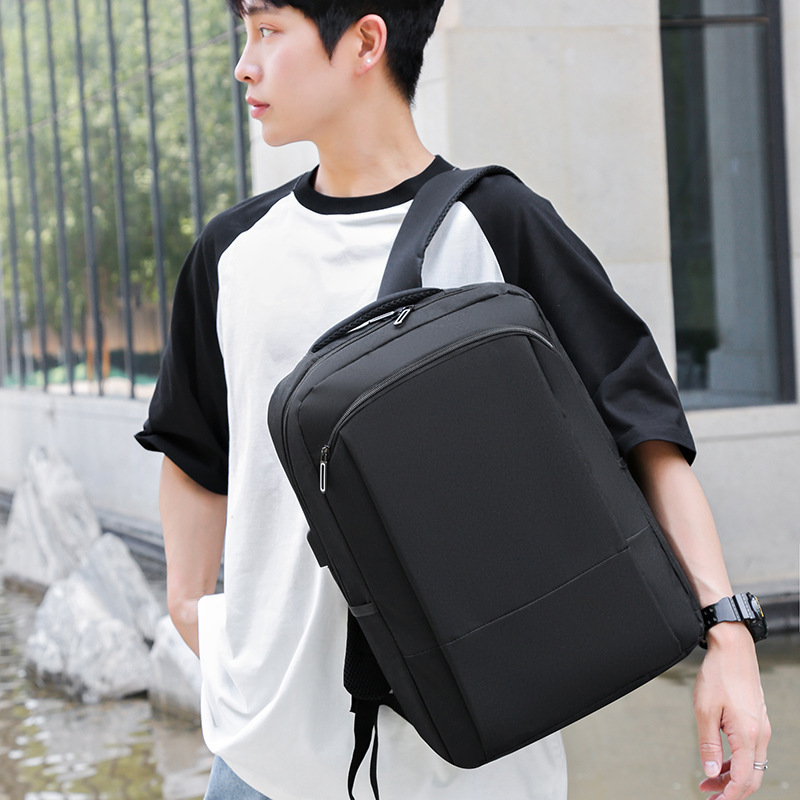 Business Backpack Men's 14-inch Laptop Bag University High School Students Schoolbag Casual Simple Backpack