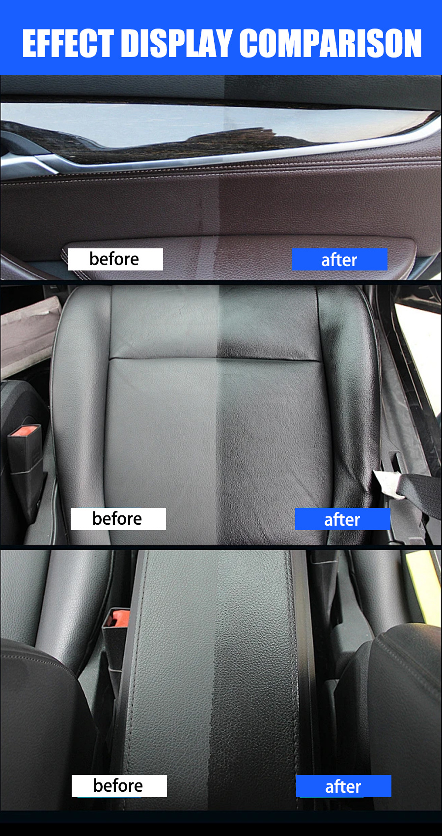 Ryekew Car Interior Coating Refresher Real Leather Seat Glow Care Nourishing New Care
