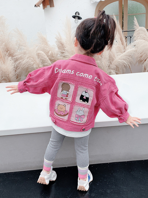 Girls' Denim Jacket Stylish Spring and Autumn 2026 New Children's Autumn Style Toddler Clothing Autumn and Winter Baby Girl Jacket Autumn Outfit
