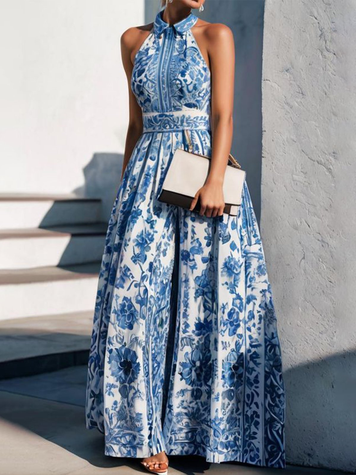 Robe longue imprimée été-automne 2026, style européen-américain transfrontalier, fraîche et douce_voghion.com