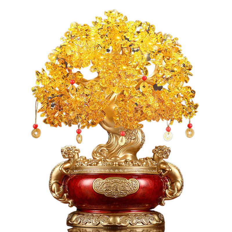 선물 CITRINE 행운의 나무 장식품 풍요의 원천 돼지 저금통 와인 캐비닛 장식 집들이 예스 케