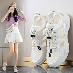 工廠直供小白鞋女鞋批發跨境板鞋夏季新款鏤空透氣百搭休閒運動鞋