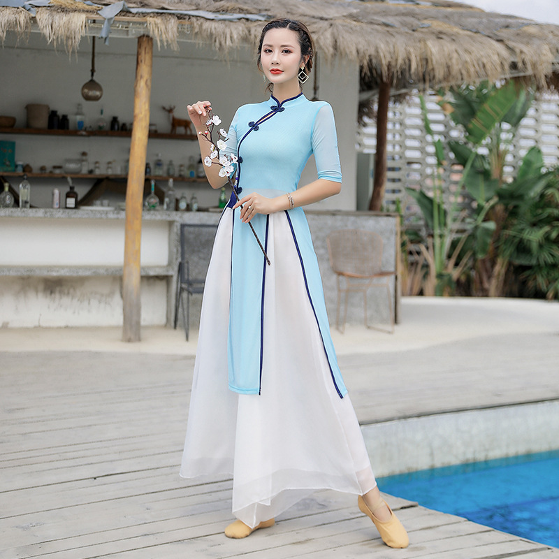 Dance gauze clothes classical dance elegant Chinese style performance clothing women's body rhyme clothing women's practice clothing fairy style jacket antique