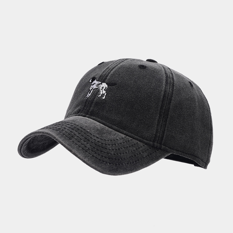Cachorro de dibujos animados bordado gorra de béisbol de moda retro apenado casquillo de primavera y verano al aire libre casual sombrero para el sol
