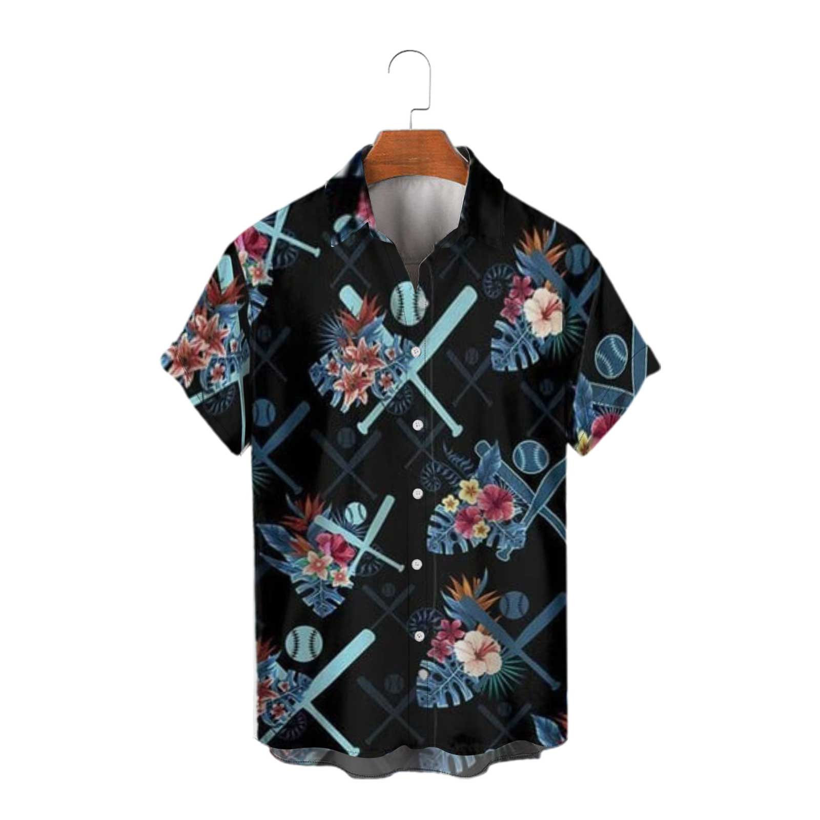 Playa hebilla serie deportes año nuevo camisa cárdigan camisa casual seis hombres Navidad transfronteriza 2024 corto Europa y América