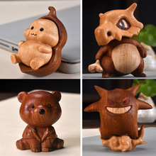 实木雕刻小刺猬系多巴胺摆件实木拼接创意文玩手把件