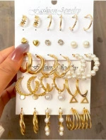Масив украшений из металла, золотистый тон с Pearl акцентами, европейский стиль, легкий 0,025 кг