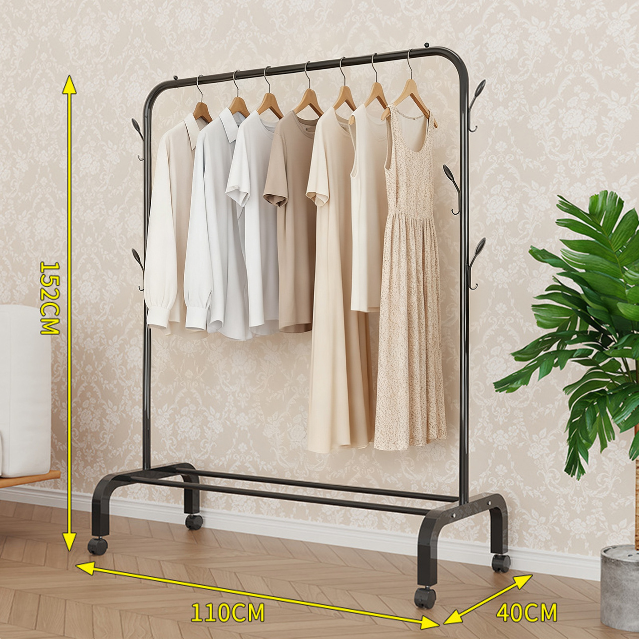 Perchero sencillo transfronterizo, perchero de pie para dormitorio o balcón, tendedero plegable móvil, tipo barra de pie, venta al por mayor