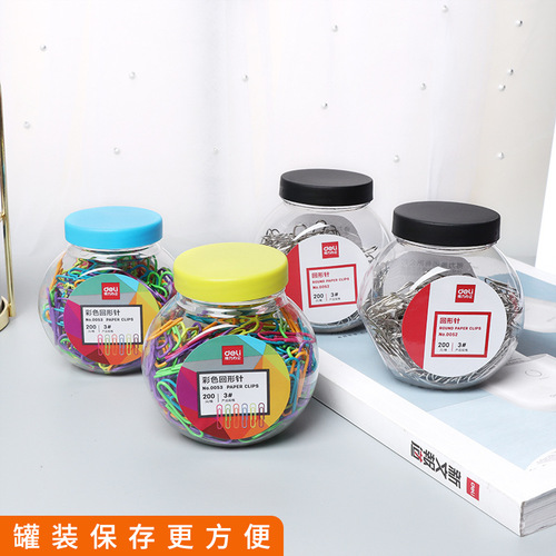 Deli stationery paper clips color paper clips office finance large paper clip special-shaped paper clip U-shaped needle