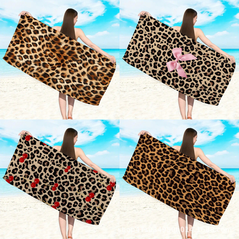 Supports Jit Cross-Border Shipping to Europe and America, Leopard Print Beach Towel, Quick-Drying Microfiber Beach Bath Towel, Absorbent Towel Supports Jit Cross-Border Shipping to Europe and America, Leopard Print Beach Towel, Quick-Drying Microfiber Beach Bath Towel, Absorbent Towel
