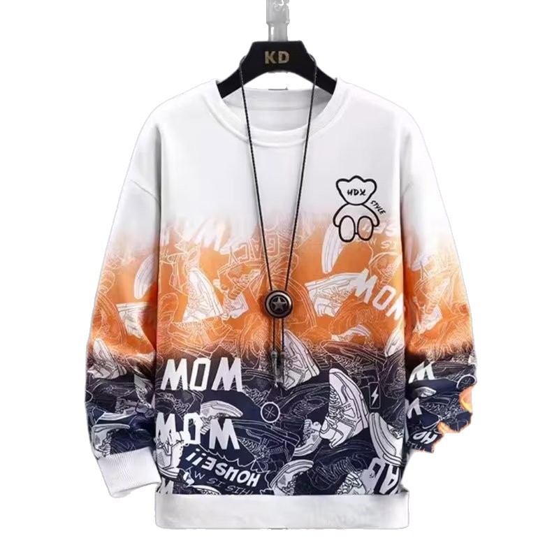 Primavera y otoño de color gradiente sin sombrero, camisa de moda de manga larga cómoda, ropa casual juvenil universal