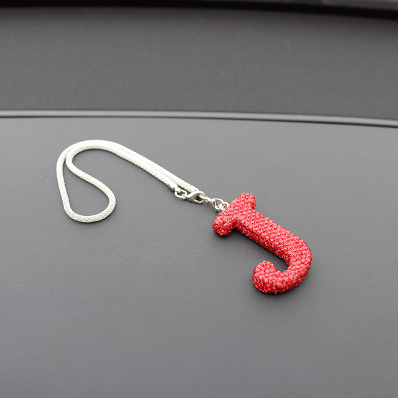 Letter bow clay car interior accessories pendant ladies rhinestone car rearview mirror pendant pendant