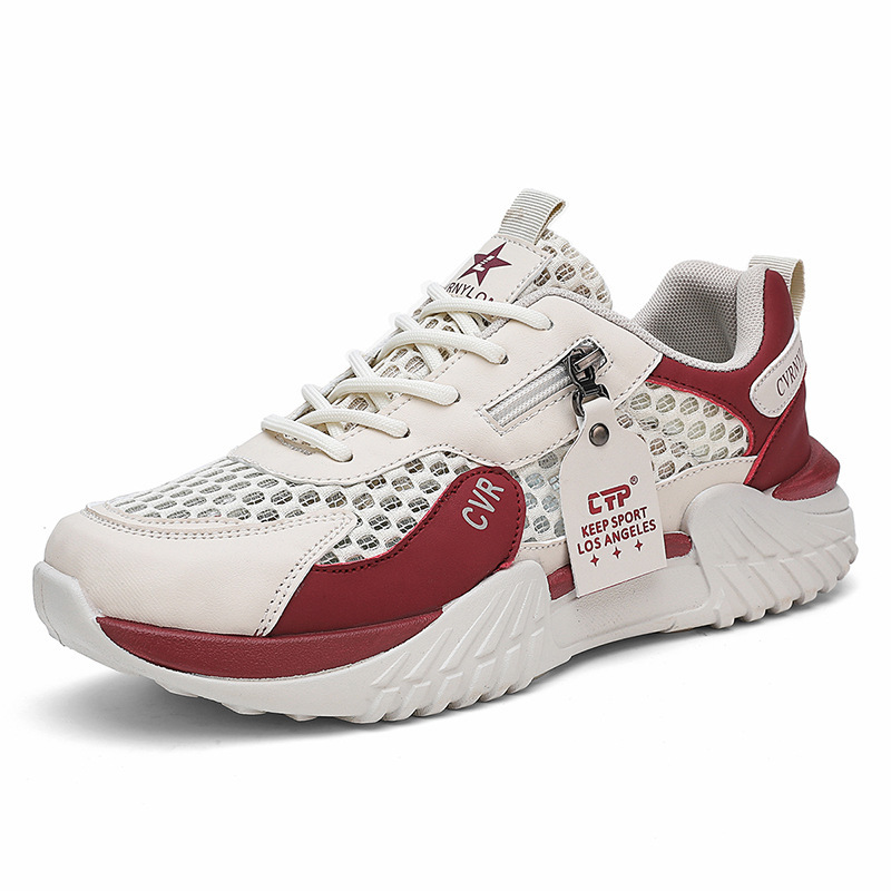 Zapatos deportivos de hombre 2026 nuevos zapatos de verano de malla transpirables para correr antideslizantes y resistentes al desgaste con suela gruesa aumentando la altura de los zapatos de moda