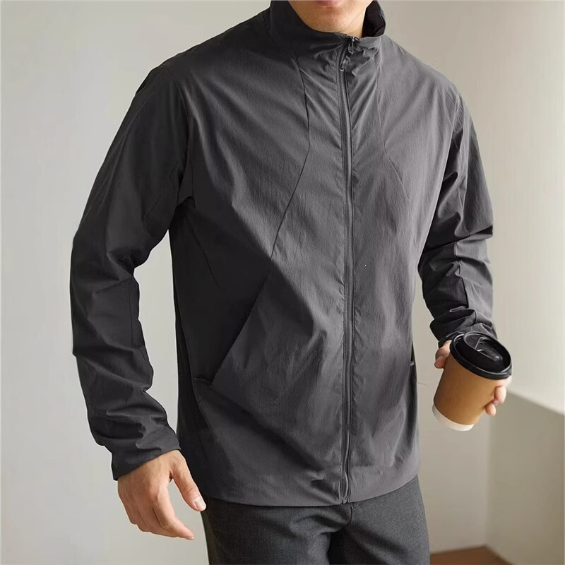 [Traveler Series] Thin, Lightweight Summer Stand-Collar Twill Windproof and Sun Protection Jacket, Business Casual Outerwear