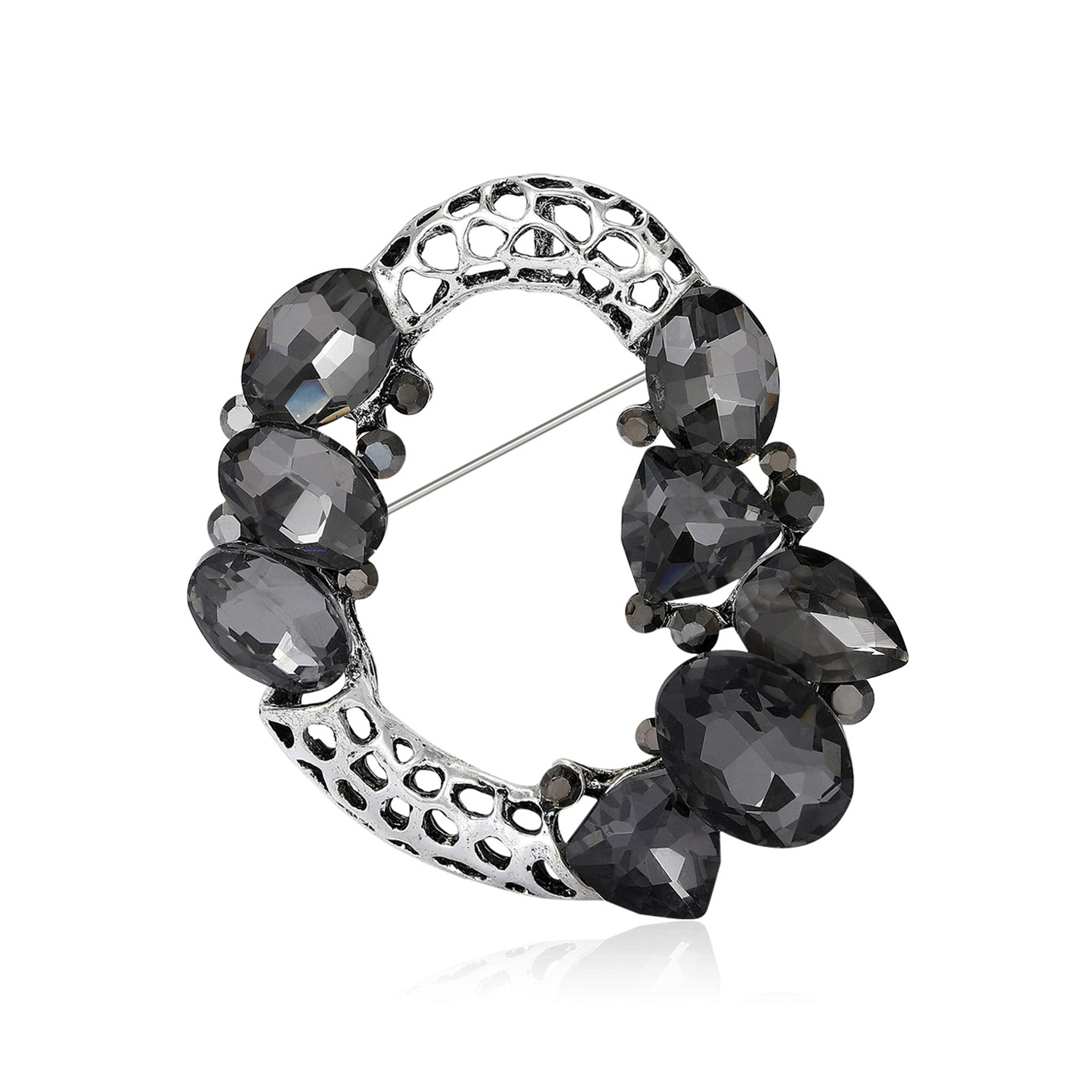 Spilla vintage donna, spilla con perle e cristalli per sciarpa abito_voghion.com