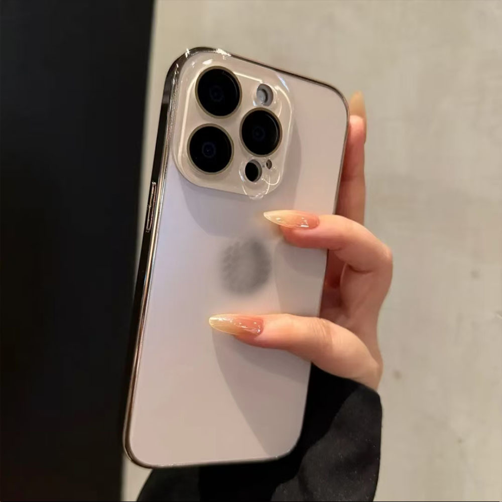 Electroplated Matte Case With Built-in Lens Film Suitable For IPhone 17, 17 Pro, Solid Color 16 Matte, 15 Full Coverage,_voghion.com