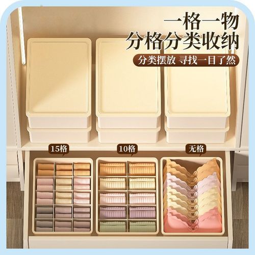 Home underwear and socks storage box, plastic cosmetics organizer box, storage briefs, bras, underwear, compartment storage box
