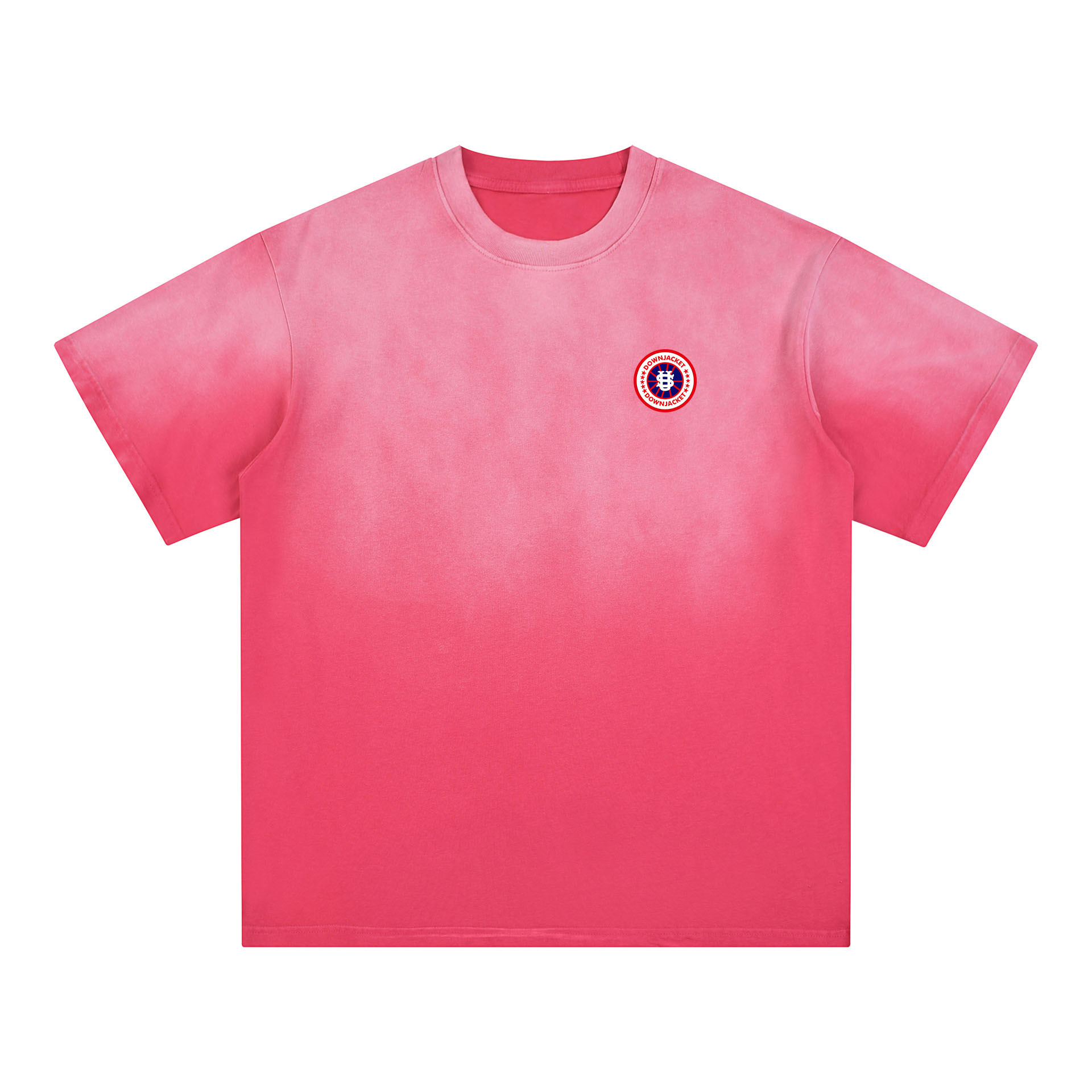 Herren-T-Shirt aus 250 g schwerer, reiner Baumwolle (NNV), Rundhalsausschnitt, Kurzarm, lockere Passform, Farbverlauf, US-Kartendruck_voghion.com