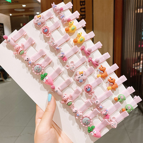 Children's Hair Clips Cute Cartoon Baby Small Hair Clips Princess Baby Hair Accessories No Hurt Hair Girl's Forehead Clips Headwear