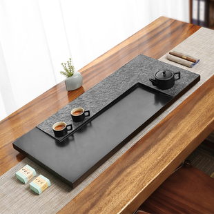 Natural Wujin Stone Tea Tray Home 2024 New Entry Luxury Modern One-piece Drainage Stone Tea Table Stone Slab
