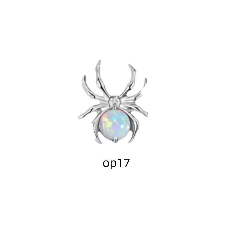 F136 Titanium Spider Opal Lip Nail Jewelry Head G23 Titanium Alloy Ear Nail Replacement Head Human Body Piercing Bone Nail Snail Nail detail image 12
