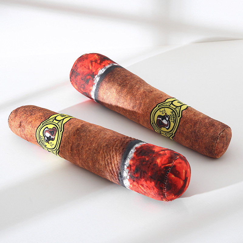 재미 있은 개 장난감 대화 형 울리는 종이 소리 시뮬레이션 시가 모양의 개 장난감 인기있는 애완 동물 구호 장난감