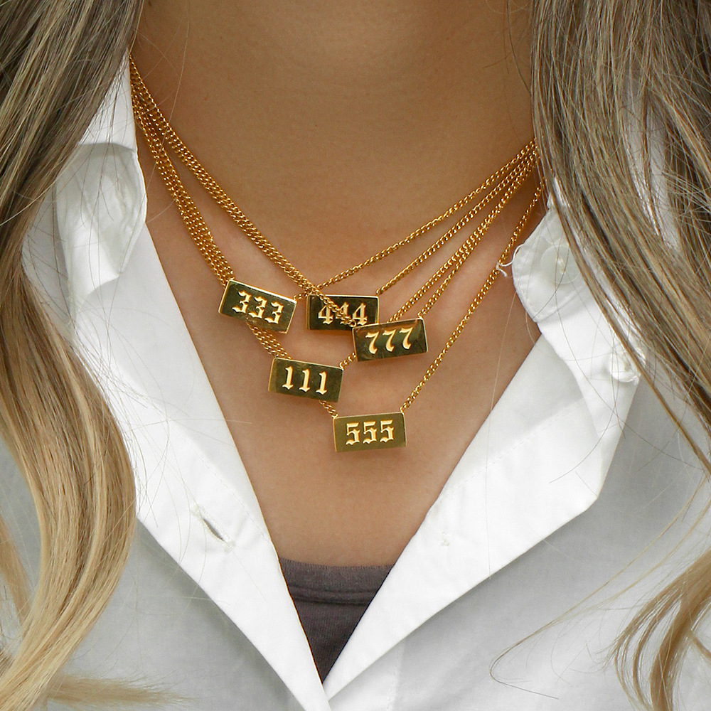 Fashion Number Stainless Steel Plating Gold Plated Necklace display picture 2