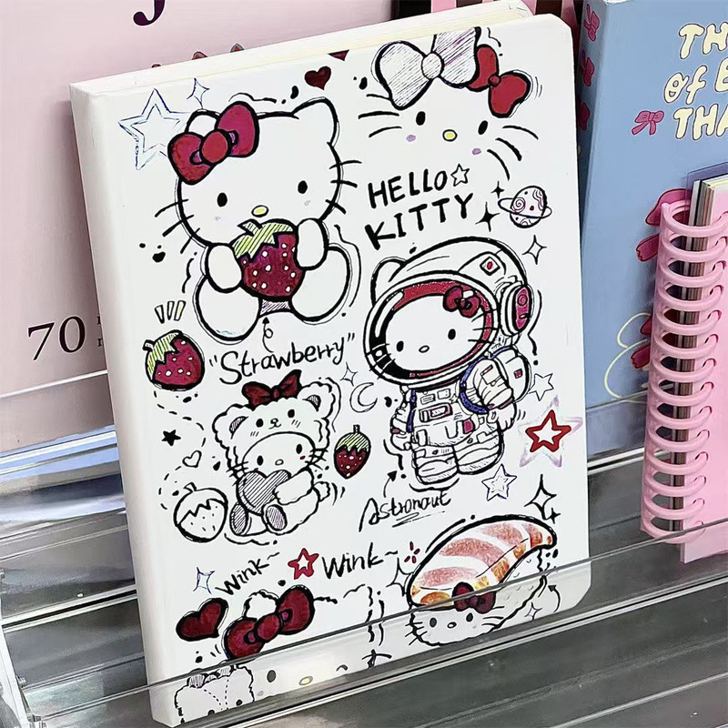 かわいいハローキティノート a5 ハードシェル超厚い漫画 KT 猫学生水平線宿題ノートブックメモ帳|undefined