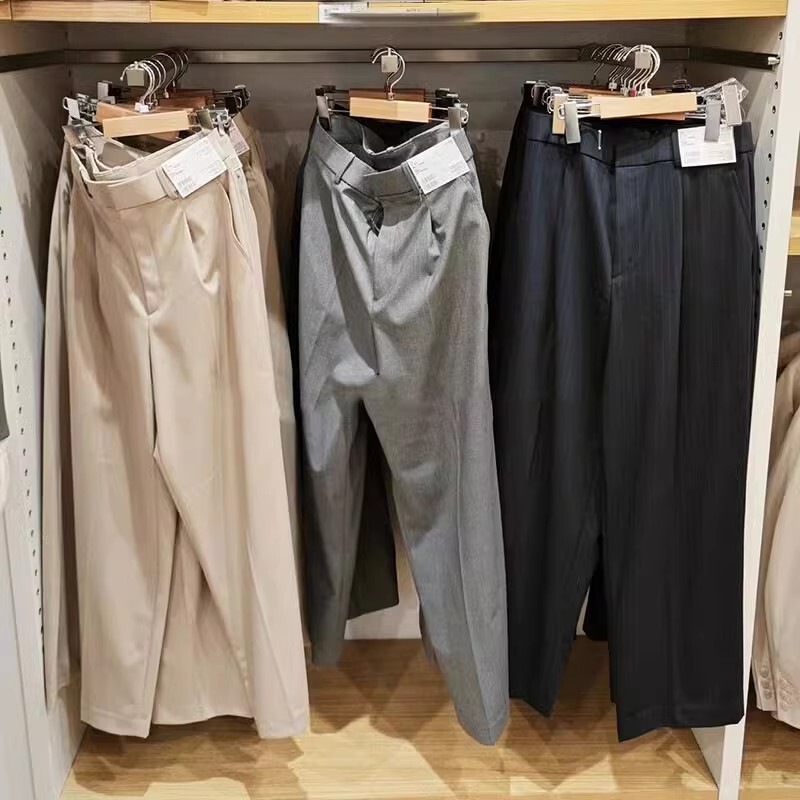 Women's All-match Pleated Wide Leg Pants/Trousers Wide Leg Pants Casual Pants Pants 2024 Autumn New SY469854