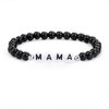 Glossy bracelet with letters for mother's day, jewelry heart-shaped, 6mm, wholesale, suitable for import