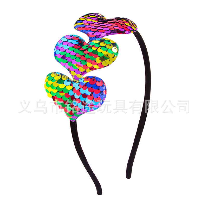 Día de San Valentín joyería creativa las mujeres elegantes lentejuelas encantadora diadema delgada vacaciones tela diadema