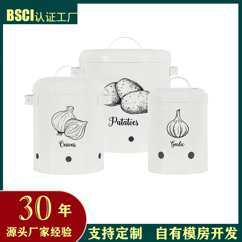 Производитель источника Amazon Американское ведро для овощей кухонное ведро для хранения картофеля, лука, чеснока, набор из трех предметов