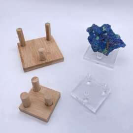 亚克力方形实木水晶矿标玉石奇石原石底座收纳陈列摆放架