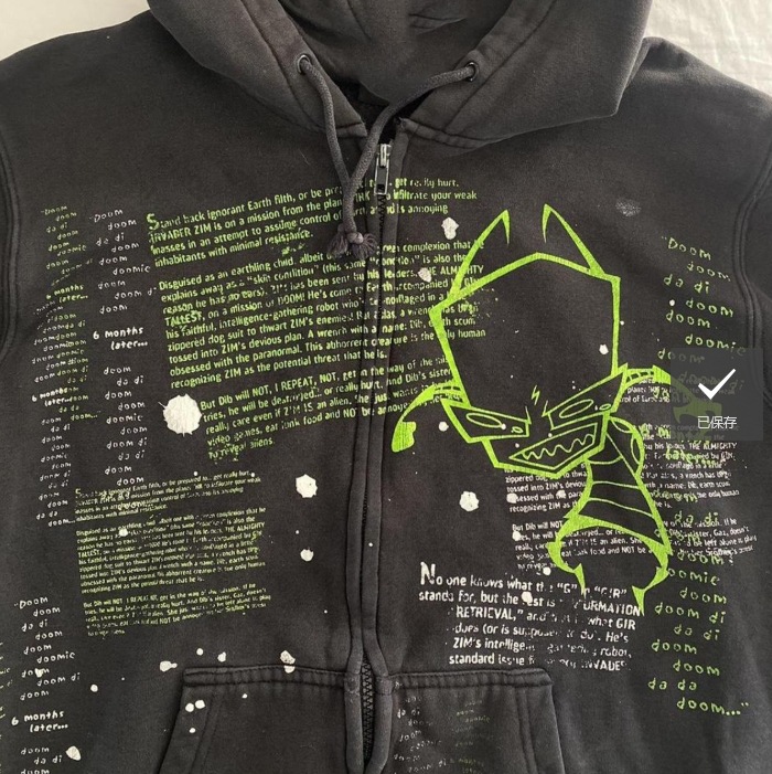 Men's Clothing Dark Print Sweatshirt Long Sleeved Pullover Hoodie Retro Jacket Street Trend Y2k European And American Ins Personality_viptrois.com